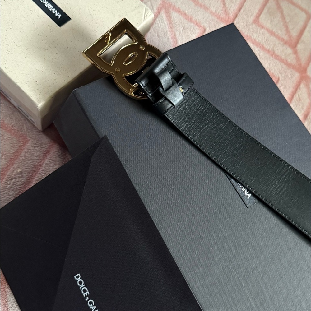 Dolce & Gabbana Black Belt Bag with Gold Accent